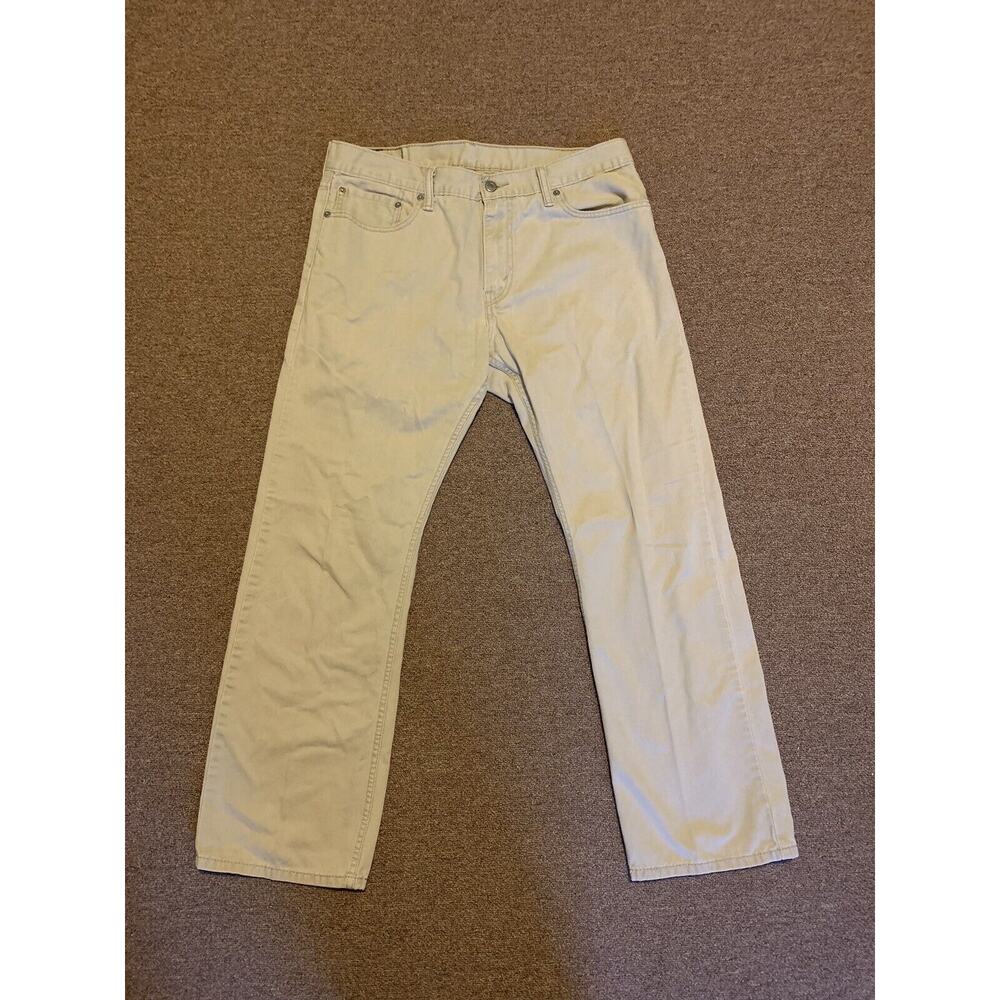 Levi's 514 Regular Straight Leg Jeans Mens Size 34x30 Cotton Beige Khakis